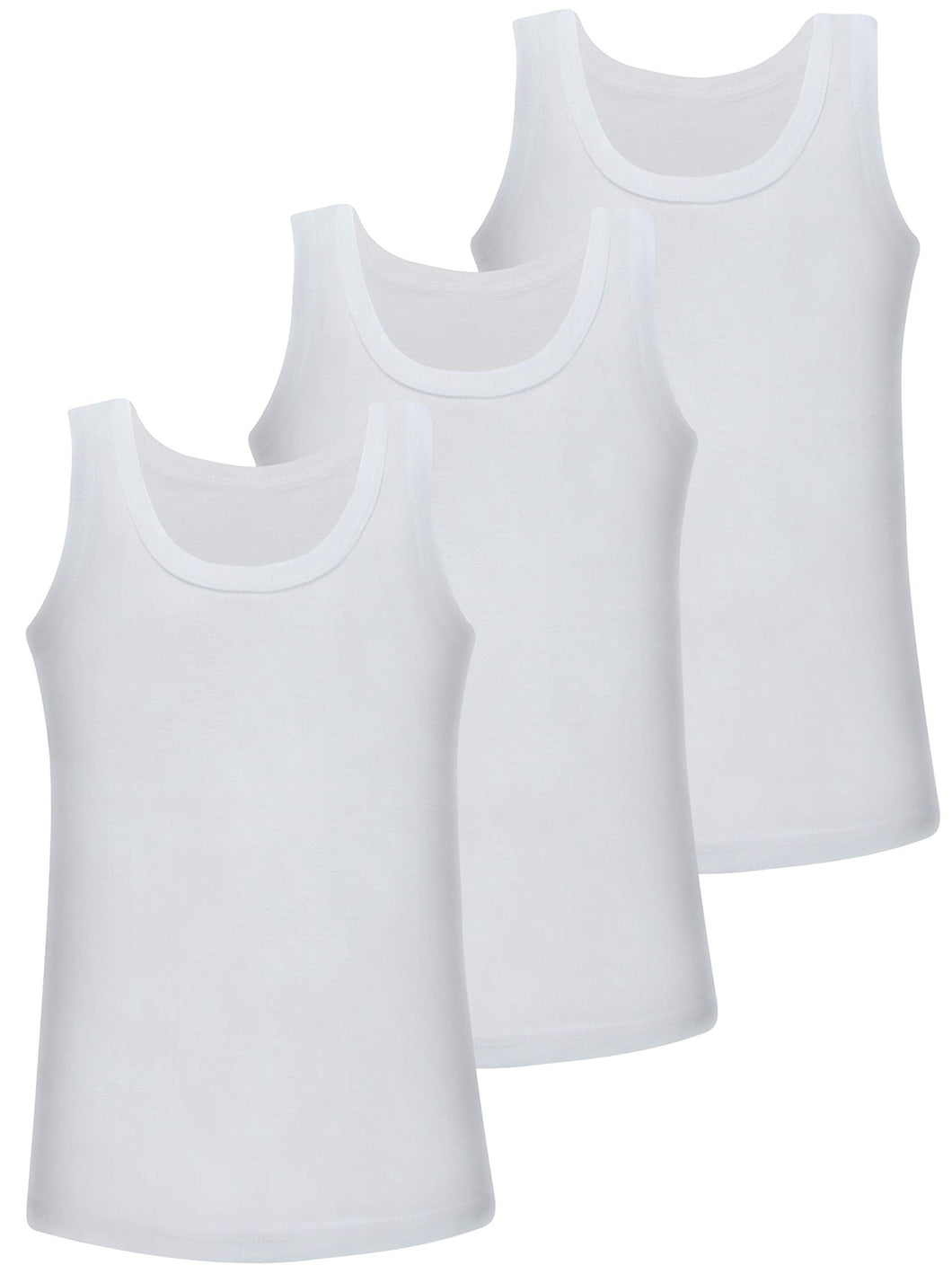 LOREZA - Canottiera - Ragazzo Bianco, 3 Pezzi. 140 cm-146 cm - Ilgrandebazar