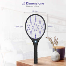 Carica l&#39;immagine nel visualizzatore di Gallery, YISSVIC Racchetta Zanzare Elettrica, 1200 mAh Ricarica USB, 3800 Volt con Torcia Rimovibile, Illuminazione a LED, Protezione Maglia a Doppio Strato, Adatto per Casa Giardino Campeggio BBQ Picnic