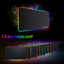 Carica l'immagine nel visualizzatore di Gallery, RuoCherg Tappetino Mouse Gaming, RGB Grande Mouse Pad 10 Effetti Luce XXL 800x300mm Superficie Liscio, Base in Gomma Antiscivolo Tappetino per Mouse per Computer, PC e Laptop (800 x 300)