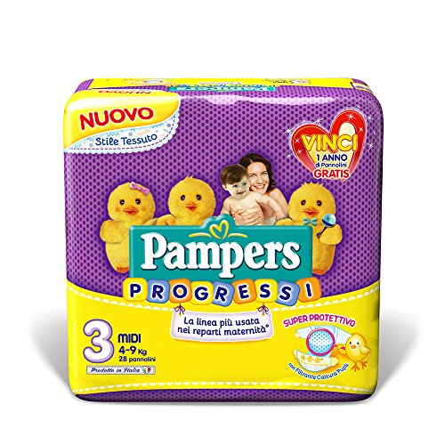 Pampers Progressi Pannolini Midi, Taglia 3 (4-9 kg), 28 3 kg) - Ilgrandebazar