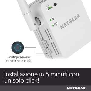 Netgear WN3000RP Ripetitore WiFi N300, Extender single 300 Mbps, Bianco