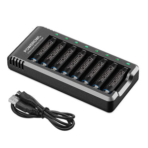Batterie AA Ricaricabili, POWEROWL 8 Pezzi 2800 8AA, Ricaricabili - Ilgrandebazar