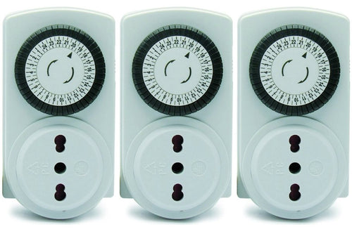 Electraline 3333 Kit 3 pezzi, Programmatore Timer meccanico Bianco - Ilgrandebazar