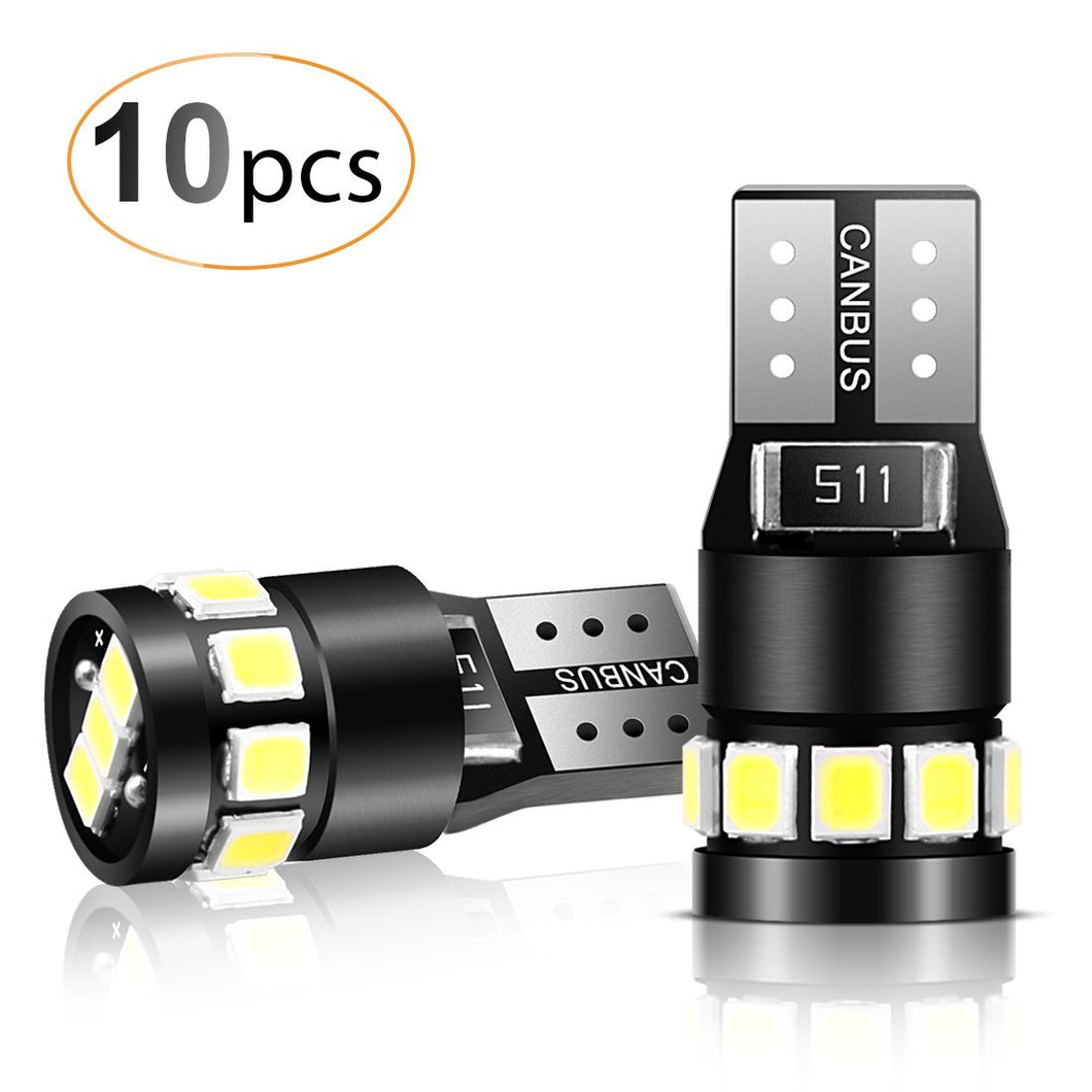 AGPTEK Lampadina a LED 10x T10 12 SMD 2835 CANBUS 6000K 12 2835 - Ilgrandebazar