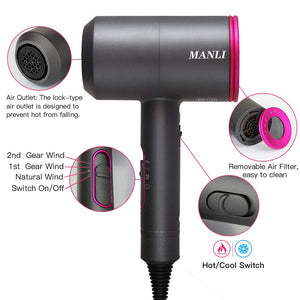 Asciugacapelli 2000 W Potente, MANLI Phon per Capelli Alta Potenza 2000 W - Ilgrandebazar