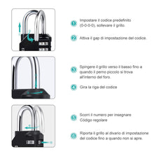 Carica l&#39;immagine nel visualizzatore di Gallery, Lucchetto Combinazione, [Confezione Da 2] [Nuova Versione] Diyife Nero - Ilgrandebazar