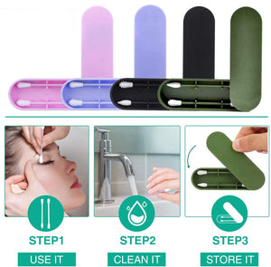 2 Pezzi Tampone di Cotone Riutilizzabile, Boccioli Viola+Rosa - Ilgrandebazar