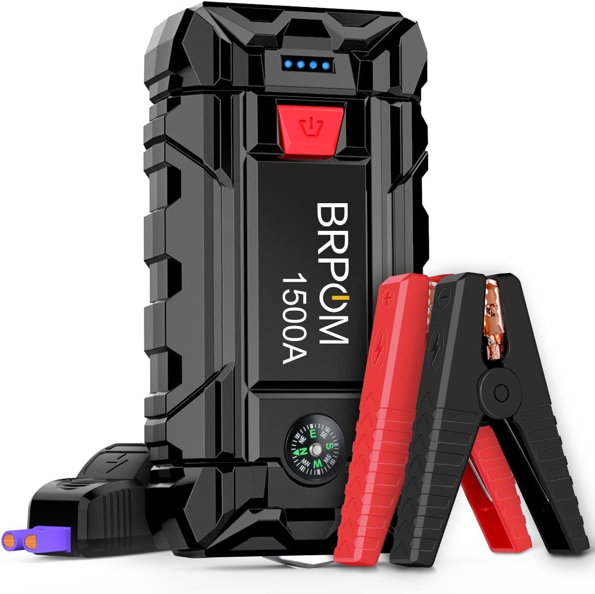 Avviatore Batteria Auto Portatile Powrun 2000A - Per Auto Fino A 6.0L, Power Bank E Torcia LED - Foto 4