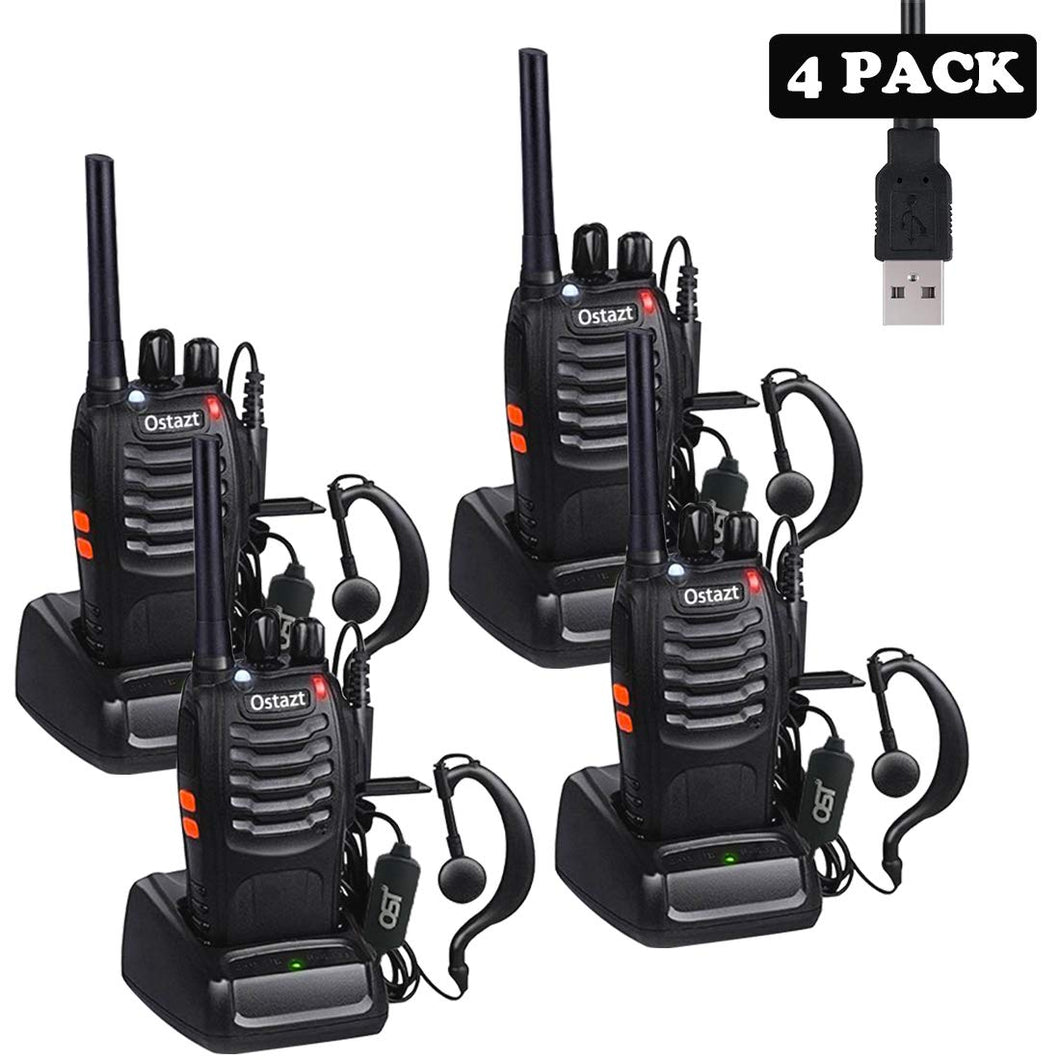 Walkie Talkie Ricaricabil Lunga Distanza Walky Talky Professionali 4pack - Ilgrandebazar
