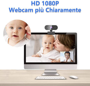 NIYPS Webcam per PC con Microfono Full HD 1080P Webcam USB per PC Fisso,Laptop y Mac,USB 2.0 Videocamera per Videochiamate, Studio, Conferenza, Registrazione, Gioca a Giochi e Lavoro a Casa