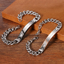 Carica l&#39;immagine nel visualizzatore di Gallery, Cupimatch Coppia Lovers Braccialetto Bracciale Acciaio Inox Mosaico zircone... - Ilgrandebazar