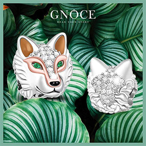 GNOCE Charm Lupo Elegante in Agento S925 Intelligente Come Un Charms... - Ilgrandebazar