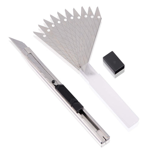 Ehdis® Light Duty 9 millimetri Snap Fuori 30 gradi Lame Slim guaina argento - Ilgrandebazar