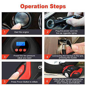 Oasser Compressore Aria Portatile Auto, Mini Pompa Elettrica Ricaricabile P6 - Ilgrandebazar