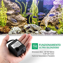 Carica l'immagine nel visualizzatore di Gallery, OMORC Pompa Acqua Acquario, d'Acqua Nessun Rumore, Piccola per...
