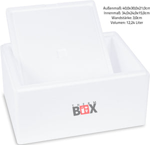 Scatola termoisolante in polistirolo, da 40 x 30 x 21 cm e 12,24 litri - Ilgrandebazar