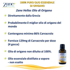 Zane Hellas 100% Olio di origano non diluito.Puro Essenziale Selvaggio... - Ilgrandebazar