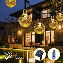 Carica l'immagine nel visualizzatore di Gallery, Catena Luminosa Esterno Solare, FOCHEA 8M Luce Stringa con 50 Crystal...