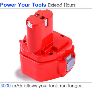 Dosctt Batteria Sostituzione per Makita 12V 3,0Ah Ni-MH 12V-1 Pack, Rosso