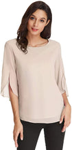 Carica l'immagine nel visualizzatore di Gallery, GRACE KARIN Camicia Donna a Manica a 3/4 Top Casual Tessuto in Chiffon Girocollo Manicotto Split