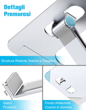 Carica l'immagine nel visualizzatore di Gallery, Babacom Supporto PC Portatile, Pieghevole Ergonomico Porta PC con Regolabile Altezza, Ventilato Alluminio Laptop Stand Compatibile con MacBook Air, Pro, Dell XPS, Samsung, Altri 10-16" Tablet