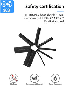 LIBERRRWAY 532 pezzi Guaine Termorestringenti Tubo 532pcs nero, 2:1Nero1 - Ilgrandebazar