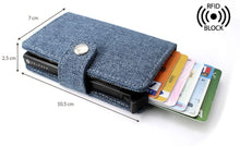 Carica l&#39;immagine nel visualizzatore di Gallery, KANABO Portacarte di Credito In Canapa | Portafoglio Uomo Slim | Porta Carte Credito Con Blocco RFID | Portafoglio Vegan | Portafoglio Clip | Mini portafoglio 10 x 7 x 2,5 cm Jeans