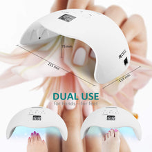 Carica l'immagine nel visualizzatore di Gallery, NAVANINO Lampada UV LED, Può Curare Rapidamente i Raggi UV Gel gel Costruttore/LED 48W Potenza Massima Viene Fornito con 2 Bastone Per Levigatura Timer Preimpostati (30s,60s,99s) (bianca)