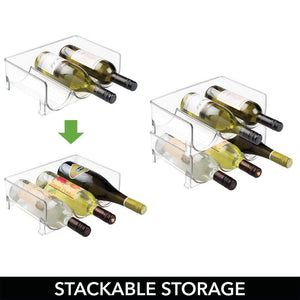 mDesign Set da 2 bottigliere - Portabottiglie Pacco 2, Trasparente - Ilgrandebazar