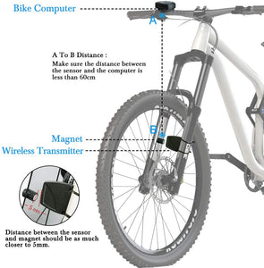 DINOKA Contachilometri Bici Senza Fili,YS Computer di Bicicletta,Impermeabile Bici Computer per Tachimetro Bici Wireless Ciclocomputer con Display Retroilluminato,la Distanza di Tracciamento,velocità
