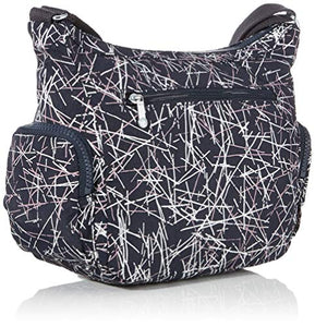 Kipling Gabbie S, Borsa a Tracolla Donna, Multicolore (Navy Stick Print)