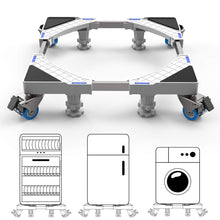 Carica l&#39;immagine nel visualizzatore di Gallery, Base lavatrice Dewel, base regolabile 45 cm-69 cm con 4 ruote piroettanti e... - Ilgrandebazar