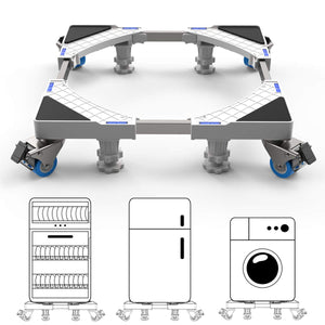 Base lavatrice Dewel, base regolabile 45 cm-69 cm con 4 ruote piroettanti e... - Ilgrandebazar