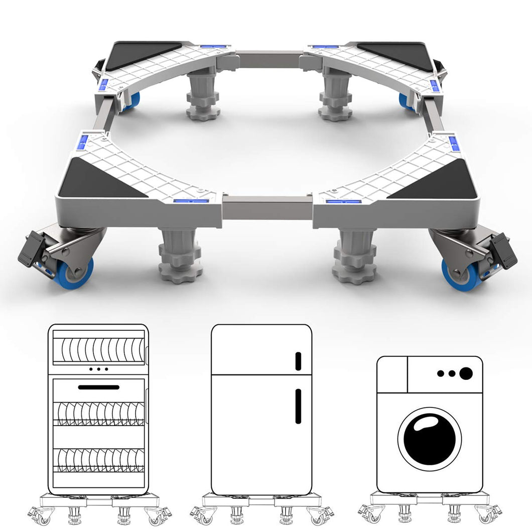 Base lavatrice Dewel, base regolabile 45 cm-69 cm con 4 ruote piroettanti e... - Ilgrandebazar