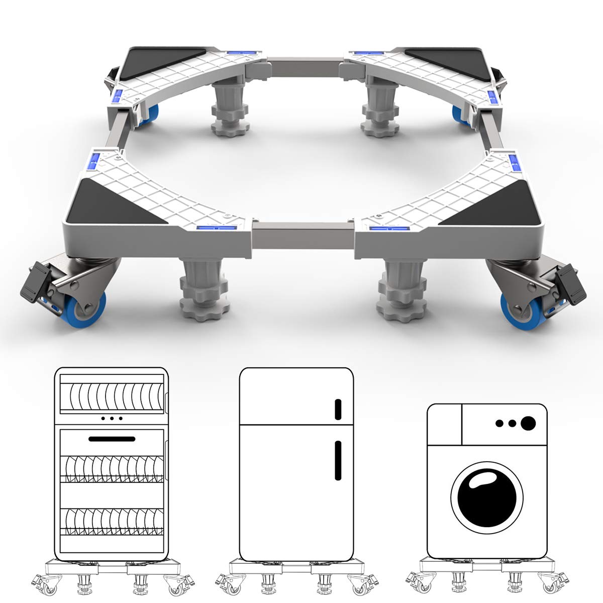 Supporto Magnetico Per Oblò Lavatrice A Carico Frontale - Puntello Regolabile In Alluminio E Silicone, Antiruggine - 4