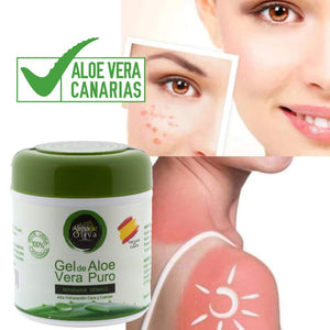 Gel idratante 100% naturale di Aloe Vera 500 ml per pelli 500ml., verde