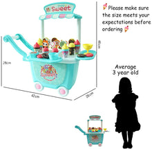 Carica l&#39;immagine nel visualizzatore di Gallery, Giocattolo del Carrello del Gelato - 45 PC Fai Finta di Giocare Set Cibo Giochi di Ruolo di Alimenti Giocattoli Dessert Caramelle Gioca Regalo Educativo per Bambini 2 3 4 Anni Ragazze e Ragazzi