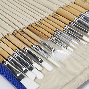 CONDA Pennelli Professionali per Colori ad Olio e Acrilici Set di 24 pz - Ilgrandebazar