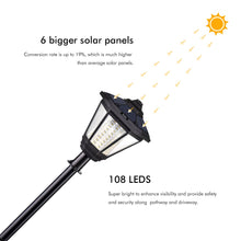 Carica l'immagine nel visualizzatore di Gallery, Sunix Lampione Solare per Esterno, 108 LED Impermeabile Montaggio su 108 - Ilgrandebazar
