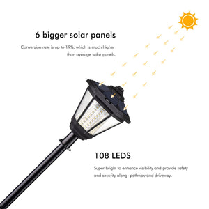 Sunix Lampione Solare per Esterno, 108 LED Impermeabile Montaggio su 108 - Ilgrandebazar