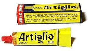 ARTIGLIO Colla Adesivo Speciale per Cuoio, Pelle, Sughero, Feltro, Legno, Plastica e Gomma. Tubetto 150ml.