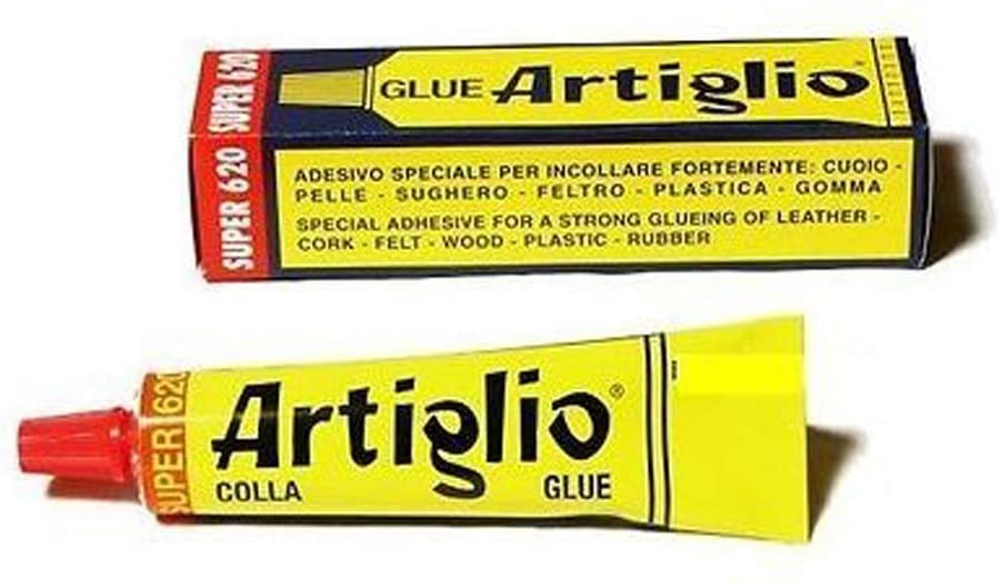 ARTIGLIO Colla Adesivo Speciale per Cuoio, Pelle, Sughero, Feltro, Legno, Plastica e Gomma. Tubetto 150ml.