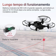 Carica l&#39;immagine nel visualizzatore di Gallery, allcaca 2PCS Batteria RC Per 3.7V 650mAh Design Modulare Lipo Batteria, 2 pezzi Modular Battery per Tempo Di Volo 30 Minuto, Ricarica Ultra Rapida per RC Quadcopter Mini Drone con Telecamera 4K - Nero