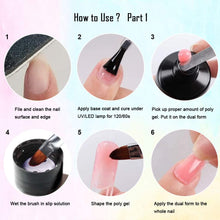 Carica l&#39;immagine nel visualizzatore di Gallery, Polygel Nail Kit Poligel Unghie Ricostruzione Set Completo 30ML x 4 Colori, Facile da Applicare, con Bast Top Coat, 100 Forme Doppie, Spazzola a Due Punte, Lima per Unghie, Spatola