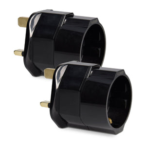 kwmobile 2x adattatore da viaggio UK EU - set adattatori Tipo G, Nero - Ilgrandebazar