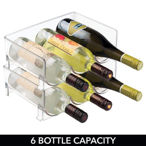 mDesign Set da 2 bottigliere - Portabottiglie Pacco 2, Trasparente - Ilgrandebazar