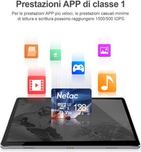 Carica l&#39;immagine nel visualizzatore di Gallery, Netac 128G Scheda Micro SD, Scheda di Memoria A1, U3, C10, V30, 4K, 667X, UHS-I velocità Fino a 100/30 MB/Sec(R/W) Micro SD Card per Telefono, Videocamera, Switch, Gopro, Tablet