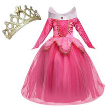 Carica l&#39;immagine nel visualizzatore di Gallery, NNDOLL Aurora Principessa Vestito Sleeping Beauty Costume 140/5-6 anni, Fuxia - Ilgrandebazar