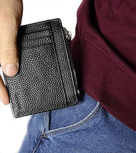 Carica l'immagine nel visualizzatore di Gallery, Goodstè Porta Carte Di Credito Tascabile Portatessere Donna Nero Ruvido