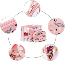 Carica l'immagine nel visualizzatore di Gallery, KSIBNW 3 in 1 Beauty Case da Viaggio Borsone Beauty Case Donna Portatile Pochette Trucchi Impermeabile in PVC Trasparente,Borsa da viaggio per il Trasporto Cosmetica per Trucco per Ragazze Bianca 201-bianca
